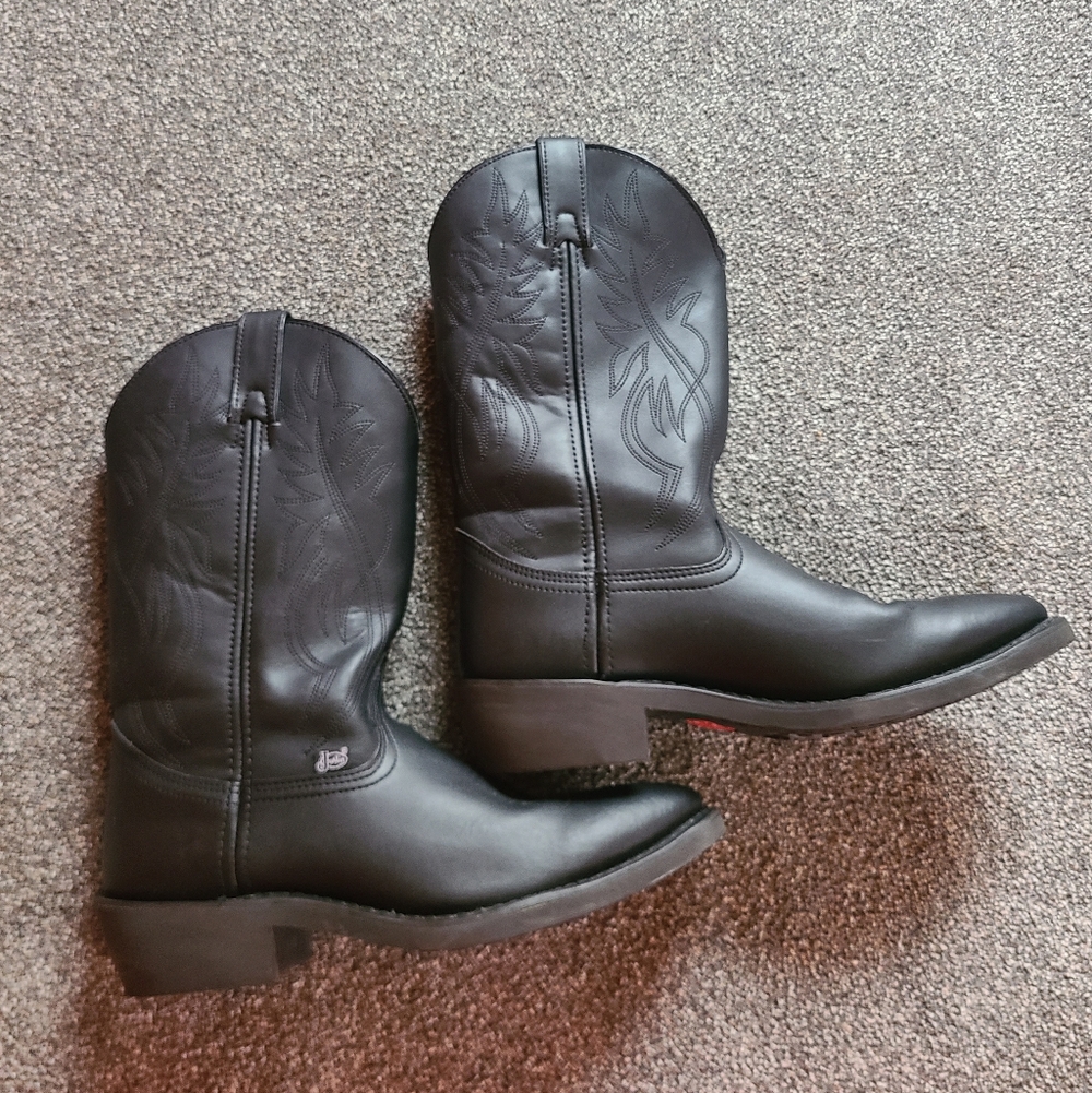Mens Justin Black Western  Boots Size 9D cowboy boots winter
